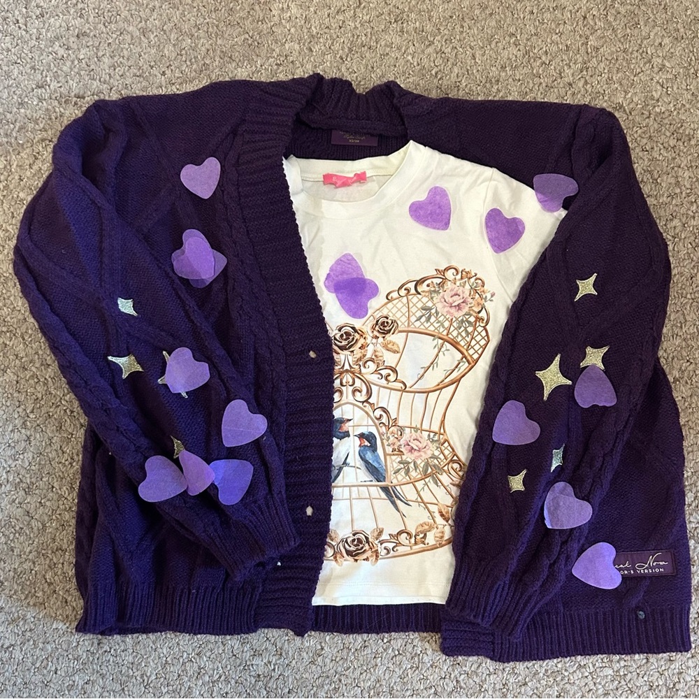 xs/small speak now cardigan